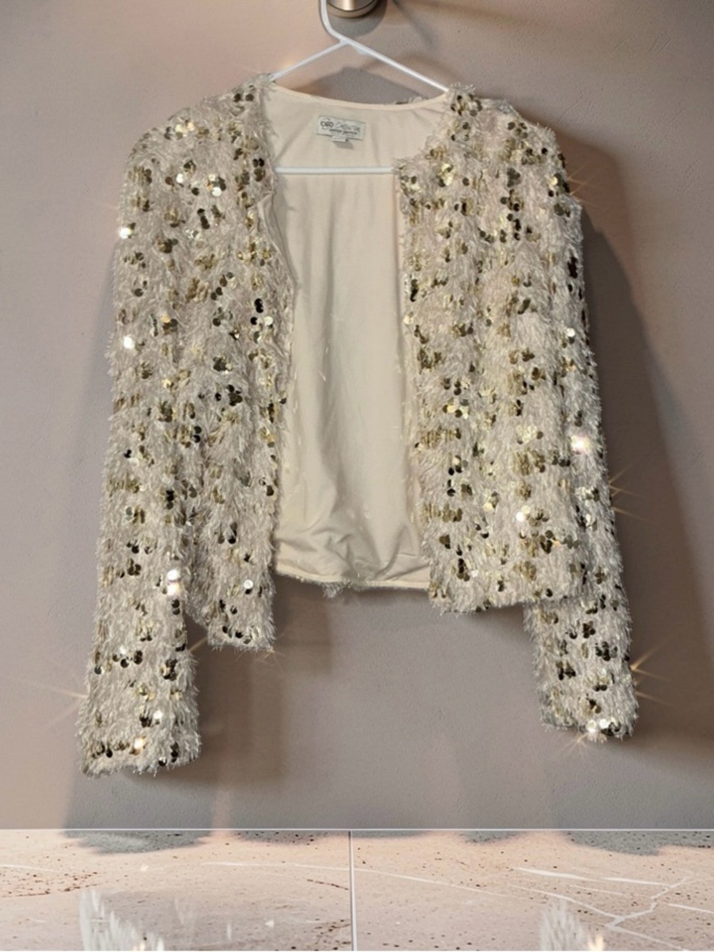 ✨ Cato Collection Limited Edition Women's Sequin Faux Fur Jacket - Picture 1 of 4